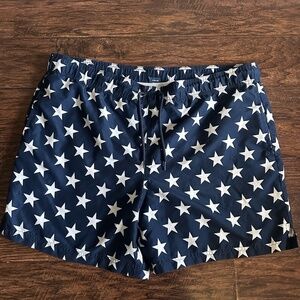 George Blue and White Star Swim Trunks
